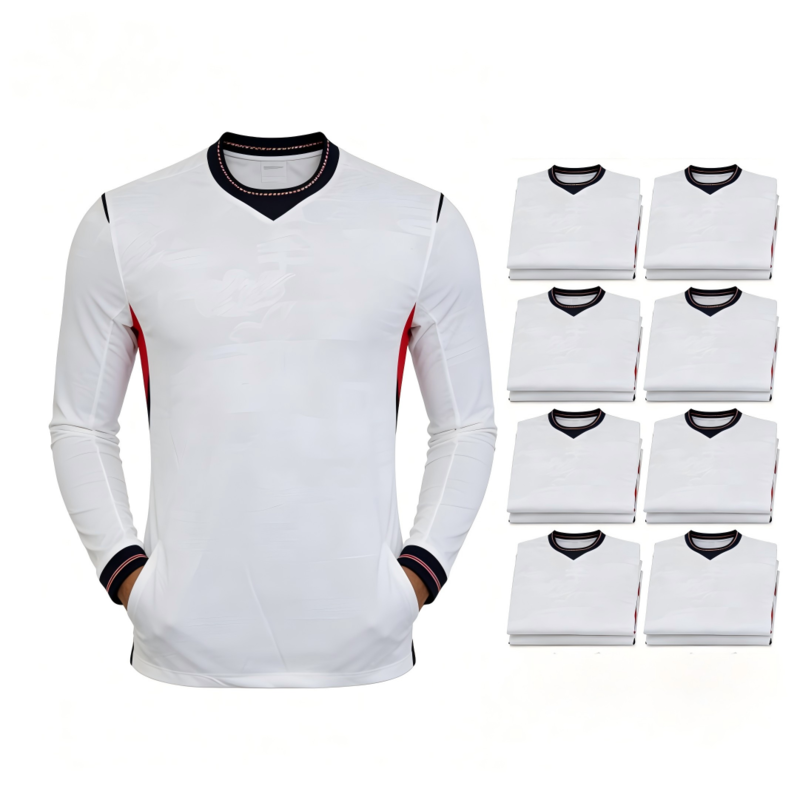 New Season England Home Long Sleeve Jersey Men Football Sportswear