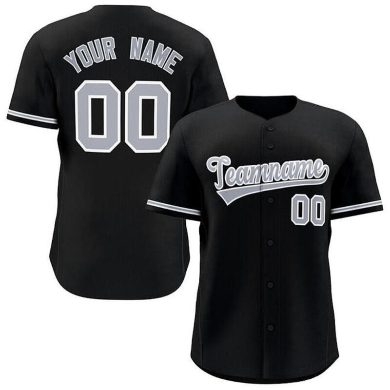 Custom Solid Color V Neck Button Retro Baseball Jersey