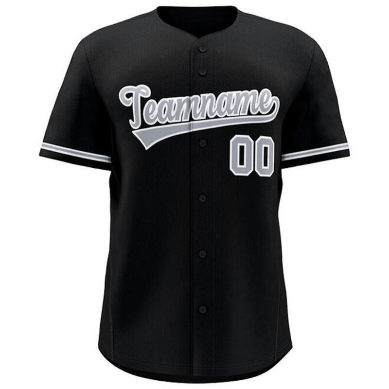 Custom Solid Color V Neck Button Retro Baseball Jersey