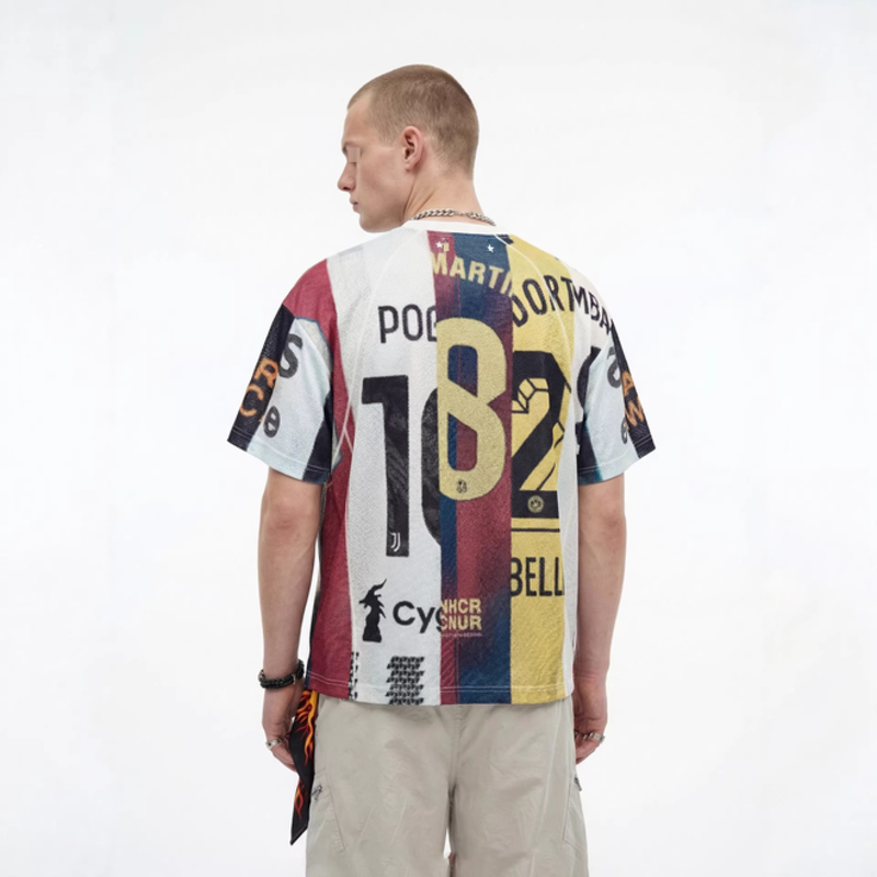 Streetwear Digital Printed Retro Loose Breathable Polyester Football Jersey T Shirt