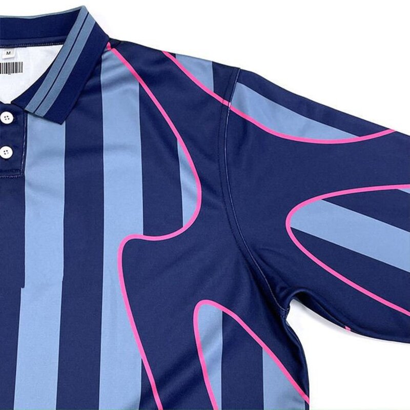Polo Neck Design Retro Long Sleeve Football Shirts