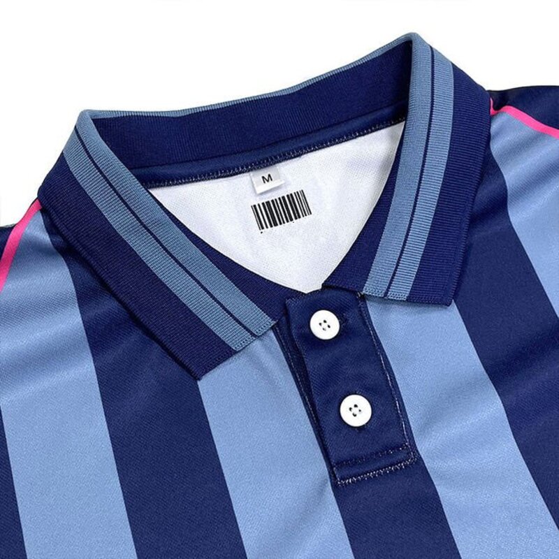 Polo Neck Design Retro Long Sleeve Football Shirts
