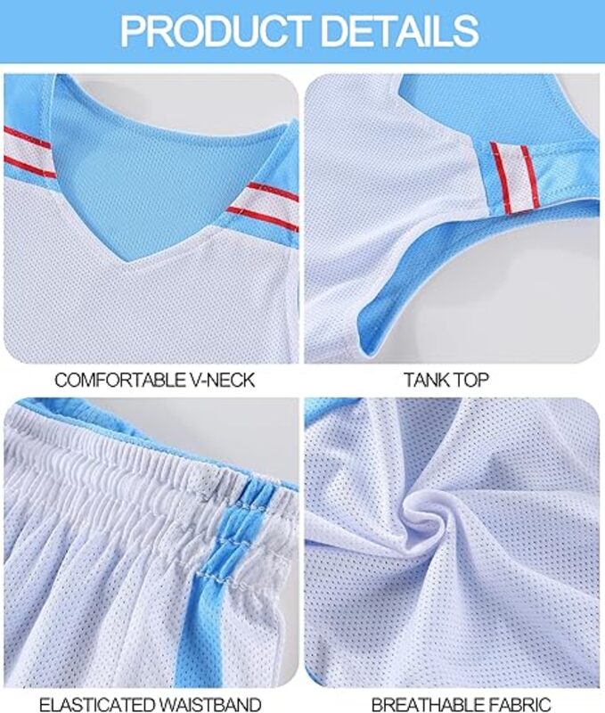 Reversible Basketball Jersey and Shorts Game Day Uniform Set