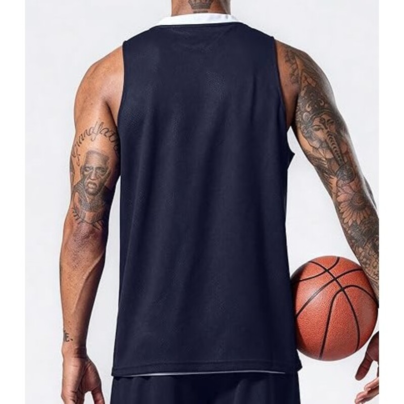 Mens Lightweight Reversible Basketball Uniform Kit for Training and Games Set