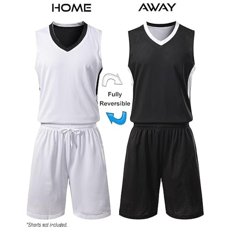 Reversible Basketball Training Jersey and Shorts Sports Set