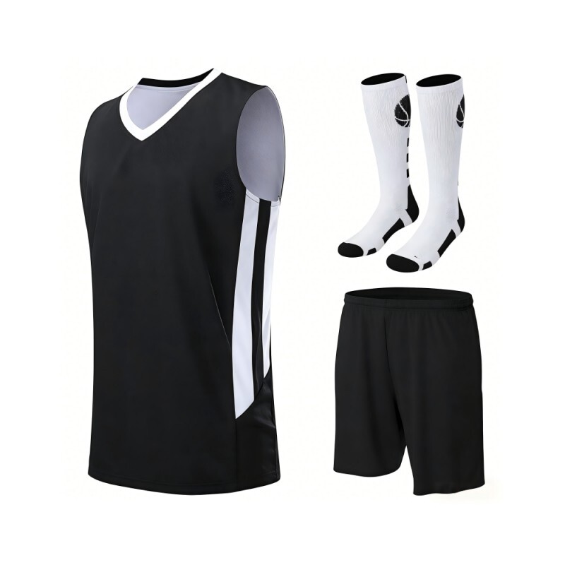 Reversible Basketball Jersey Set with Shorts and Crew Socks