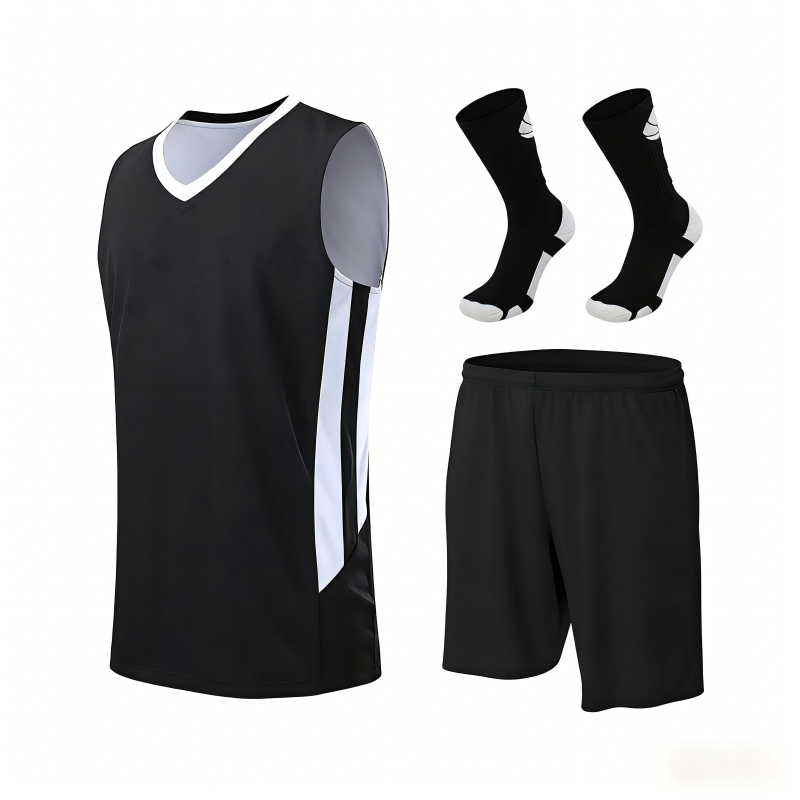 Reversible Basketball Jersey Set with Shorts and Crew Socks