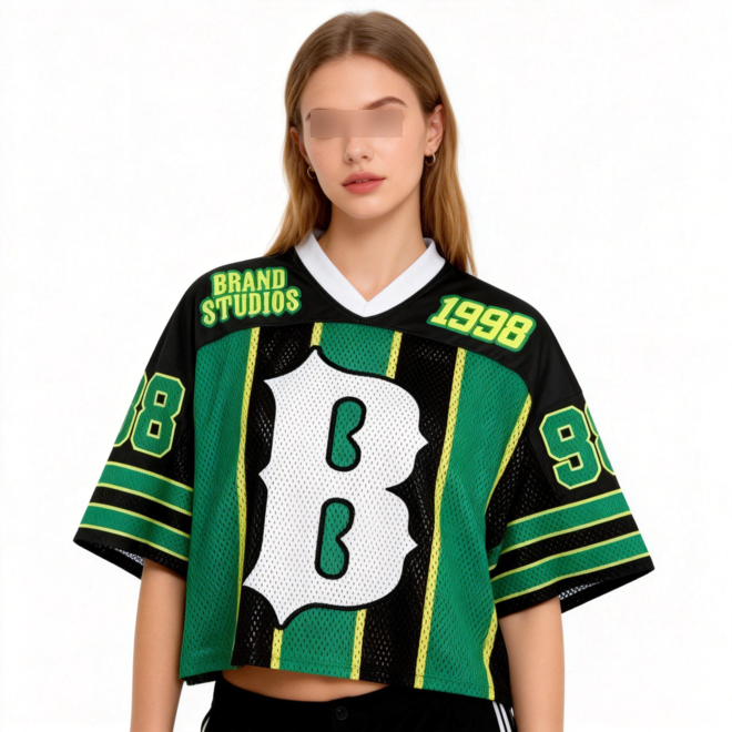Short Sleeve Cropped Stylish Boxy Football Jersey